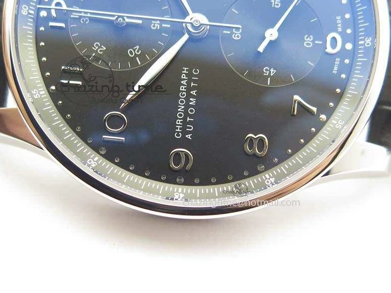 MIROTIME 0517 Reliable Portuguese IW371447 ZF 1:1 Best Edition SS Black Dial On Black Leather Strap A79350 V 7274